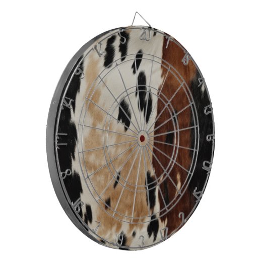 Western Brown Creme Cowhide Tier Dartscheibe (Vorderseite Links)