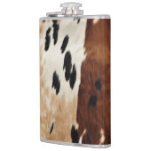 Western Brown Creme Cowhide Tier Flachmann (Links)