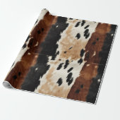 Western Brown Creme Cowhide Tier Geschenkpapier (Ungerollt)