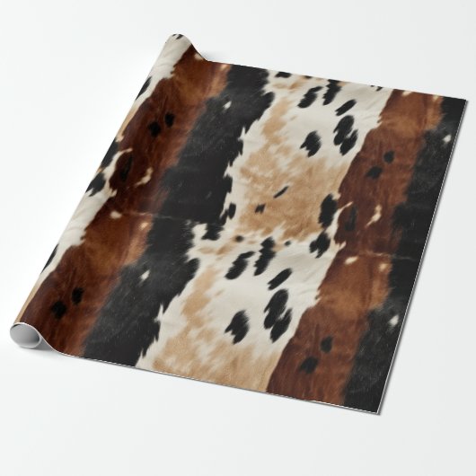 Western Brown Creme Cowhide Tier Geschenkpapier (Ungerollt)