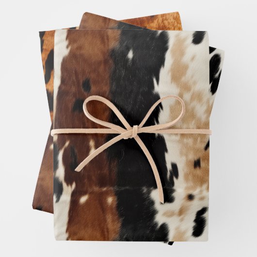 Western Brown Creme Cowhide Tier Geschenkpapier Set (Beispiel)