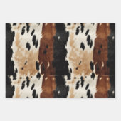 Western Brown Creme Cowhide Tier Geschenkpapier Set (Vorderseite)