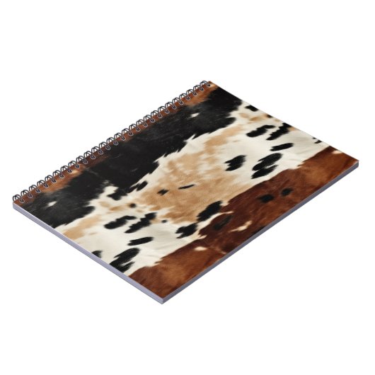 Western Brown Creme Cowhide Tier Notizblock (Linke Seite)