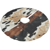 Western Brown Creme Cowhide Tier Polyester Weihnachtsbaumdecke (Schrägansicht)