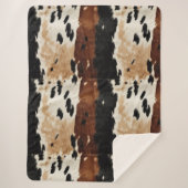 Western Brown Creme Cowhide Tier Sherpadecke (Vorderseite)