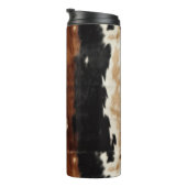 Western Brown Creme Cowhide Tier Thermosbecher (Nach rechts gedreht)