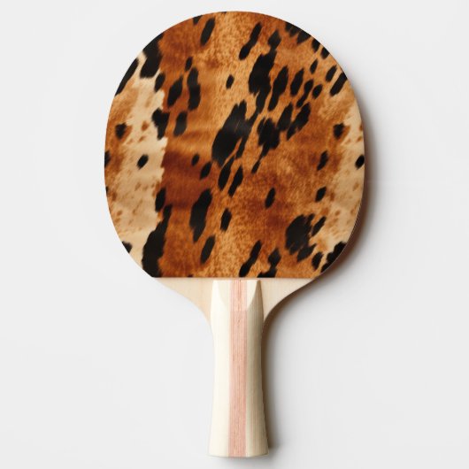 Western Brown Creme Cowhide Tier Tischtennis Schläger (Rückseite)