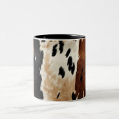 Western Brown Creme Cowhide Tier Zweifarbige Tasse (Mittel)
