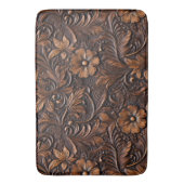 Western Brown Floral Imitate Leather Badematte (Vorderseite Vertikal)