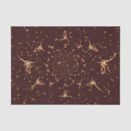 Western Brown Gold Girl Glitzer Skull Seidenpapier