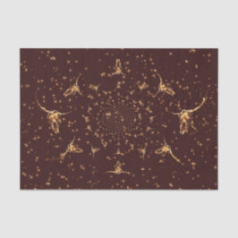 Western Brown Gold Girl Glitzer Skull Seidenpapier