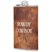 Western Brown Howdy Cowboy Brown Flachmann (Links)