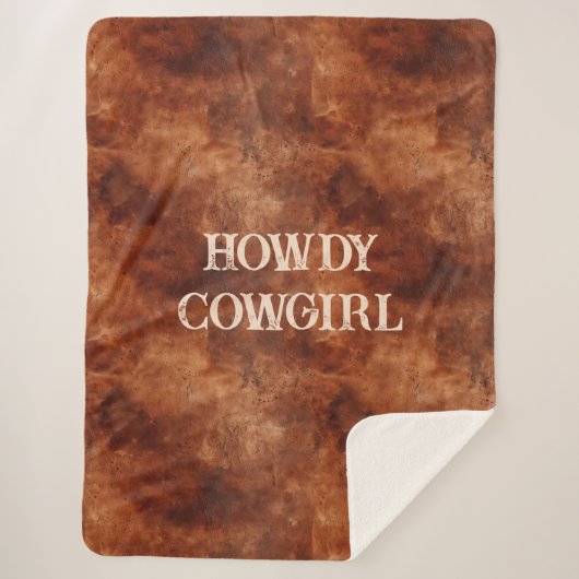 Western Brown Howdy Cowboy Brown Sherpadecke (Vorderseite)