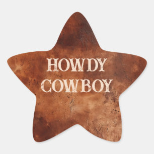 Western Brown Howdy Cowboy Brown Stern-Aufkleber
