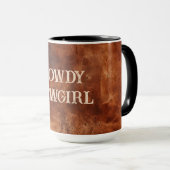 Western Brown Howdy Cowboy Brown Tasse (VorderseiteRechts)