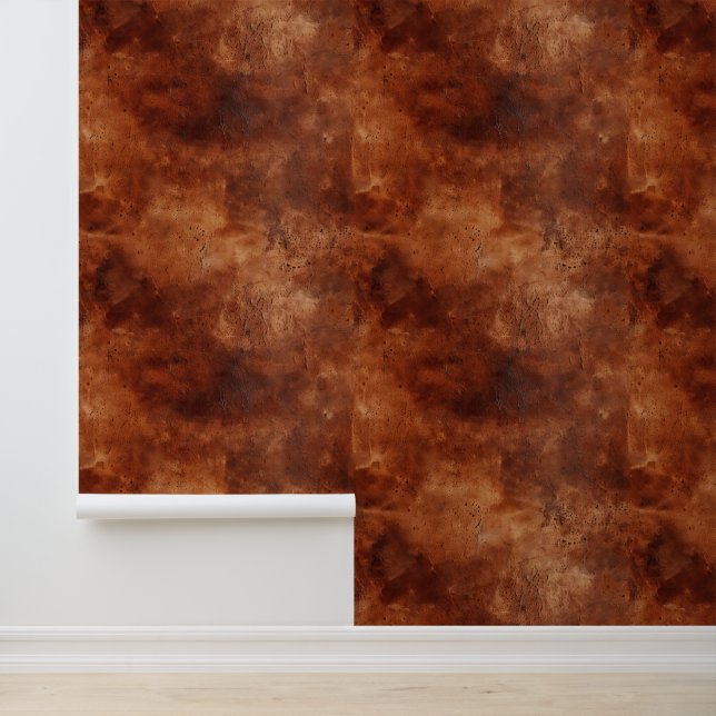 Western Brown Imitate Leather Abstrakt Tapete (Anwendung)