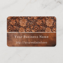 Western Brown Imitats Leather Visitenkarte