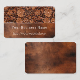 Western Brown Imitats Leather Visitenkarte