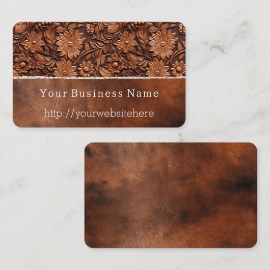 Western Brown Imitats Leather Visitenkarte (Vorne/Hinten)