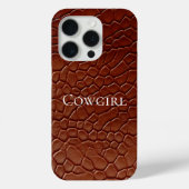Western Brown Leather Look Animal Case-Mate iPhone Hülle (Rückseite)