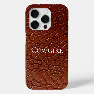 Western Brown Leather Look Animal Case-Mate iPhone Hülle
