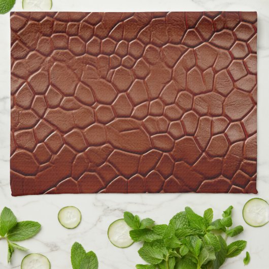 Western Brown Leather Look Animal Geschirrtuch (Gefaltet)