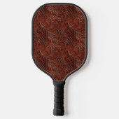 Western Brown Leather Look Animal Pickleball Schläger (Rückseite)