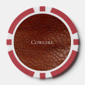 Western Brown Leather Look Animal Pokerchips (Vorderseite)