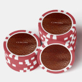 Western Brown Leather Look Animal Pokerchips (Stapel)
