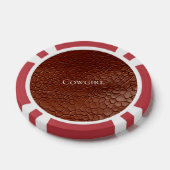 Western Brown Leather Look Animal Pokerchips (Einzeln)