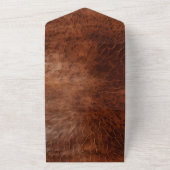 Western Brown Leather Look Cowgirl All In One Einladung (Außenbereich)