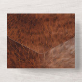 Western Brown Leather Look Cowgirl All In One Einladung (Rückseite)