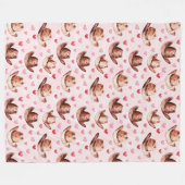 Western Brown Pink Cowgirl Hats Hearts Fleecedecke (Vorderseite (Horizontal))