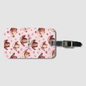 Western Brown Pink Cowgirl Hats Hearts Gepäckanhänger (Vorderseite (Horizontal))