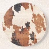 Western Brown Schwarz-weiß Cowhide Getränkeuntersetzer (Vorne)