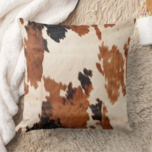 Western Brown Schwarz-weiß Cowhide Kissen