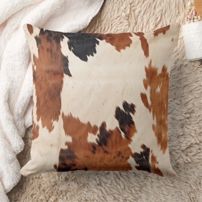 Western Brown Schwarz-weiß Cowhide Kissen (Decke)
