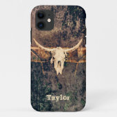 Western Brown Tan Beige Texture Cowboy Bull Skull Case-Mate iPhone Hülle (Rückseite)