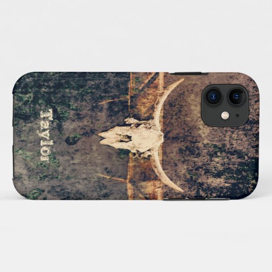 Western Brown Tan Beige Texture Cowboy Bull Skull Case-Mate iPhone Hülle (Rückseite (Horizontal))