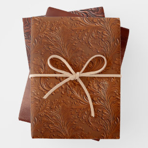 Western Brown Tan Bohemisch Art Geschenkpapier Set