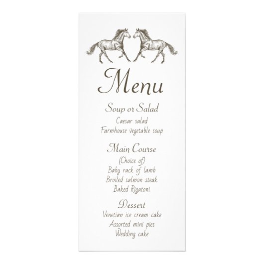 Western Brown Wedding Menu Rustikales Party Werbekarte (Vorne)