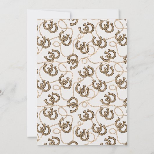 Western Brown Western Cowboy Babydusche Einladung (Rückseite)