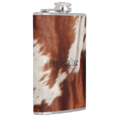 Western Brown White Animal Cowhid Flachmann (Rechts)