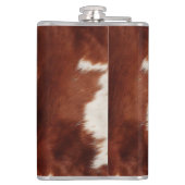 Western Brown White Animal Cowhid Flachmann (Rückseite)