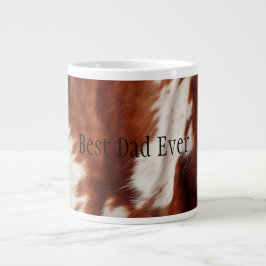 Western Brown White Animal Cowhid Jumbo-Tasse