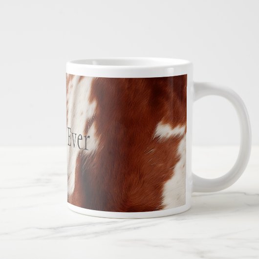 Western Brown White Animal Cowhid Jumbo-Tasse (Rechts)