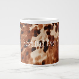 Western Brown White Black Animal Cowhid Jumbo-Tasse