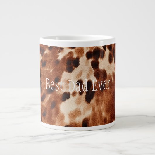 Western Brown White Black Animal Cowhid Jumbo-Tasse (Vorderseite)
