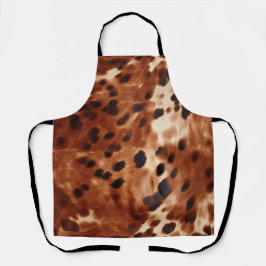 Western Brown White Black Animal Cowhid Schürze