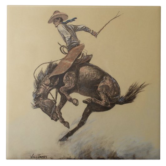 Western "Bucking Horse" von Will James Fliese (Vorderseite)